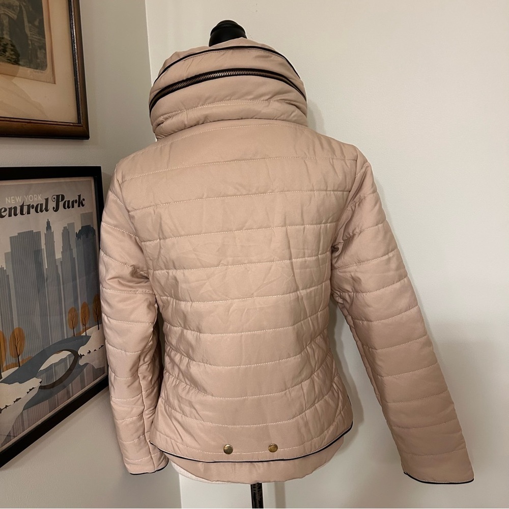PrettyLittleThing Beige Puffer Coat with Hood | Size Small | NWT - Picture 2 of 5